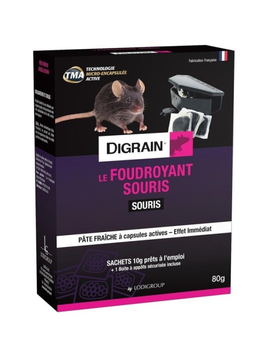 Souricide foudroyant  - DIGRAIN -Solution rapide contre les souris