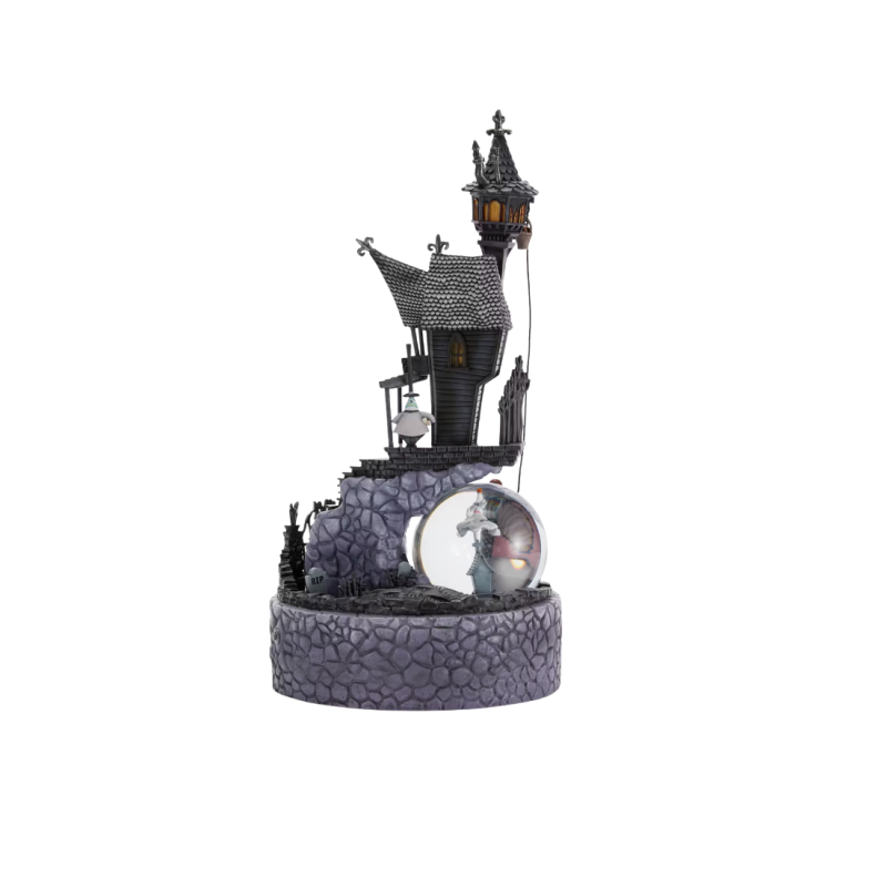 Figurine boule à neige lumineuse à paillettes L'Étrange Noël de monsieur Jack