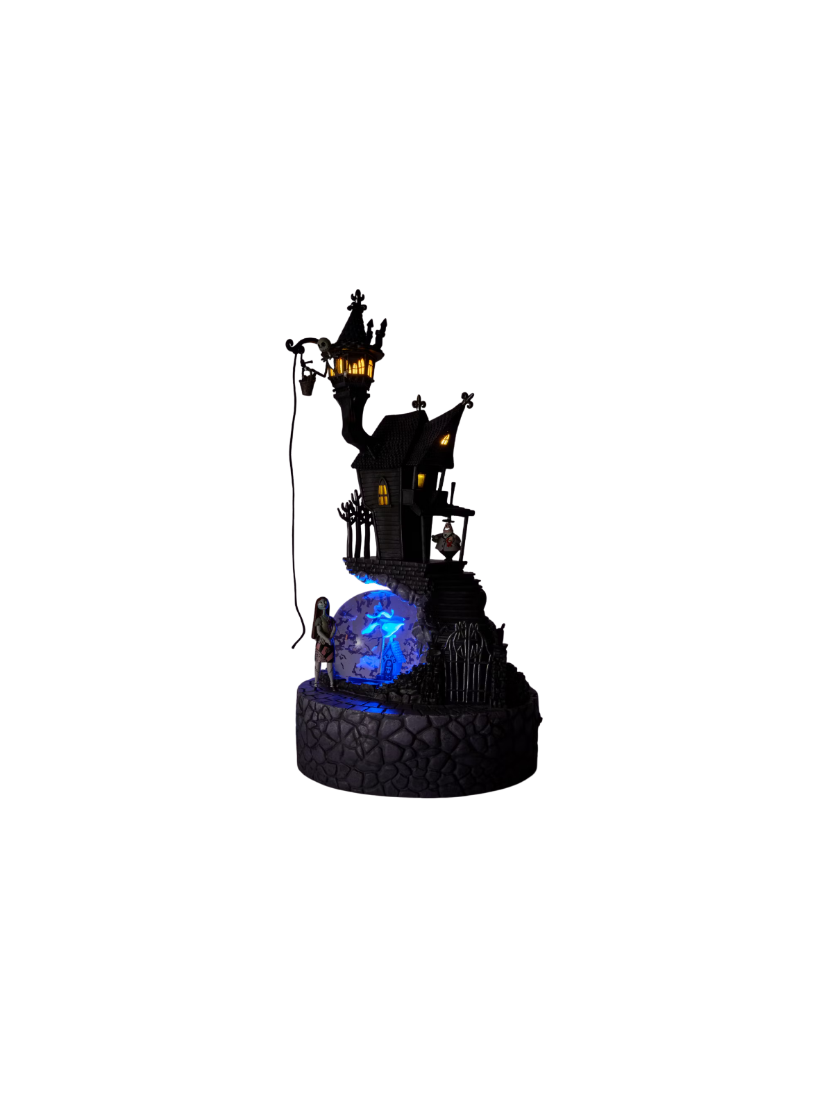 Figurine boule à neige lumineuse à paillettes L'Étrange Noël de monsieur Jack