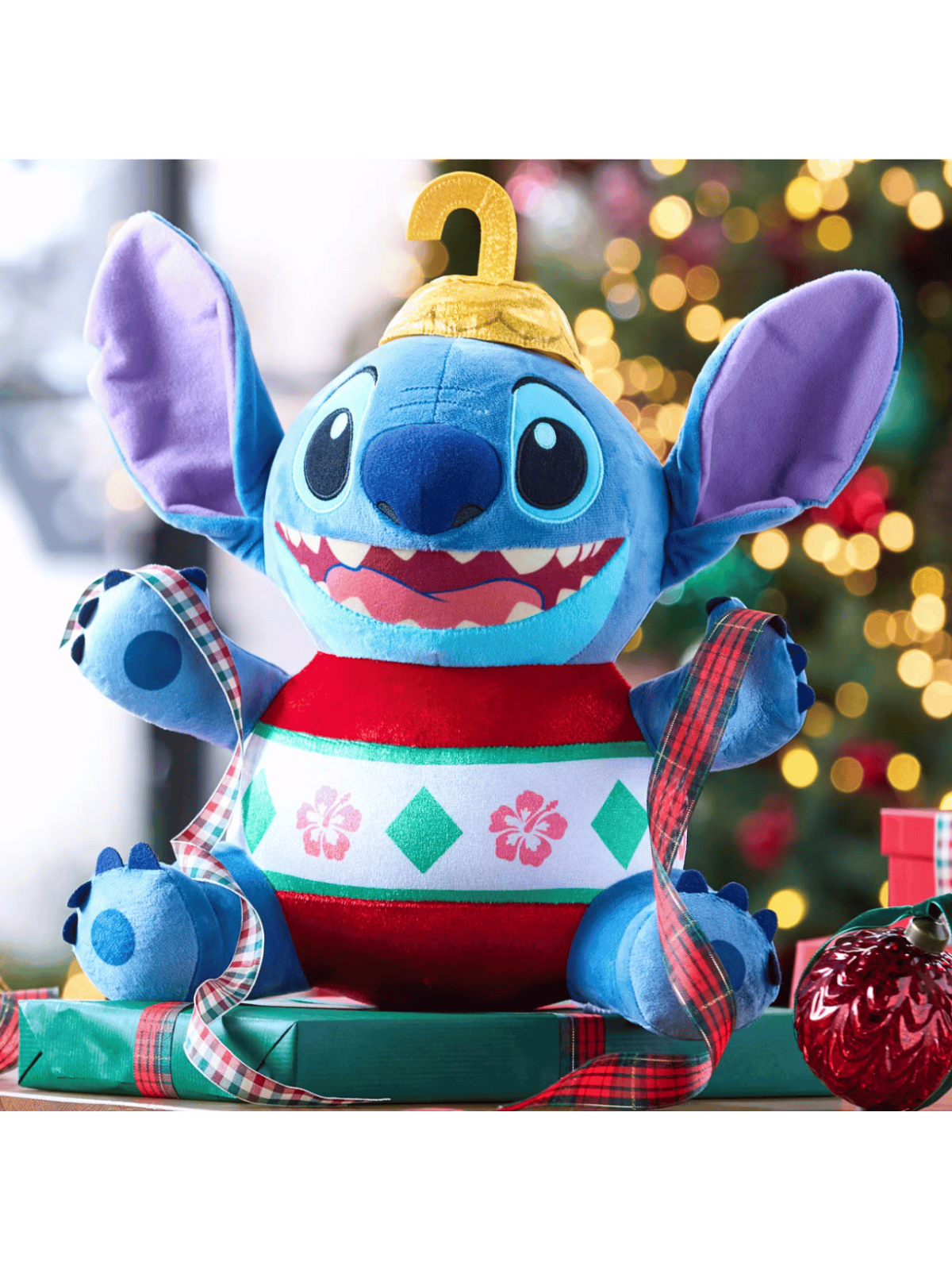 Peluche Stitch spéciale fêtes Noël Disney