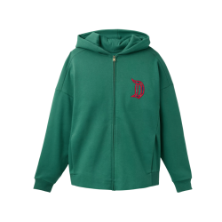 Sweat à capuche zippé Disneyland Vert à carreaux