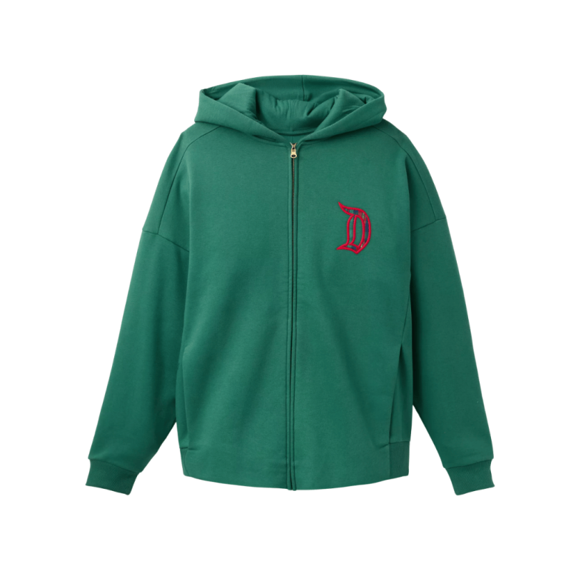 Sweat à capuche zippé Disneyland Vert à carreaux