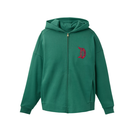 Sweat à capuche zippé Disneyland Vert à carreaux