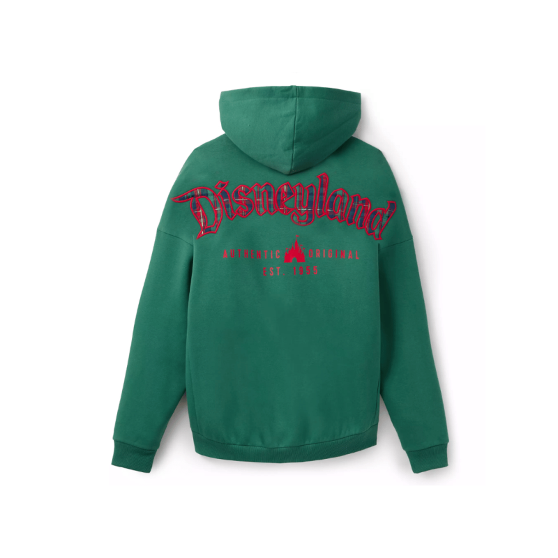 Sweat à capuche zippé Disneyland Vert à carreaux