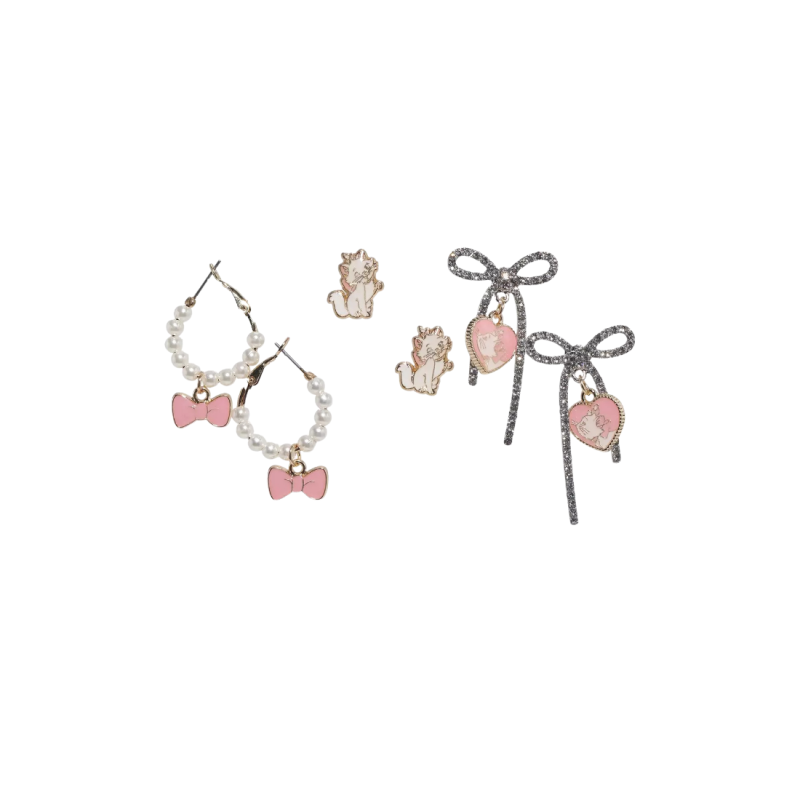 Set de boucles d'oreilles Marie pearls and bows Les aristochas Disney Import