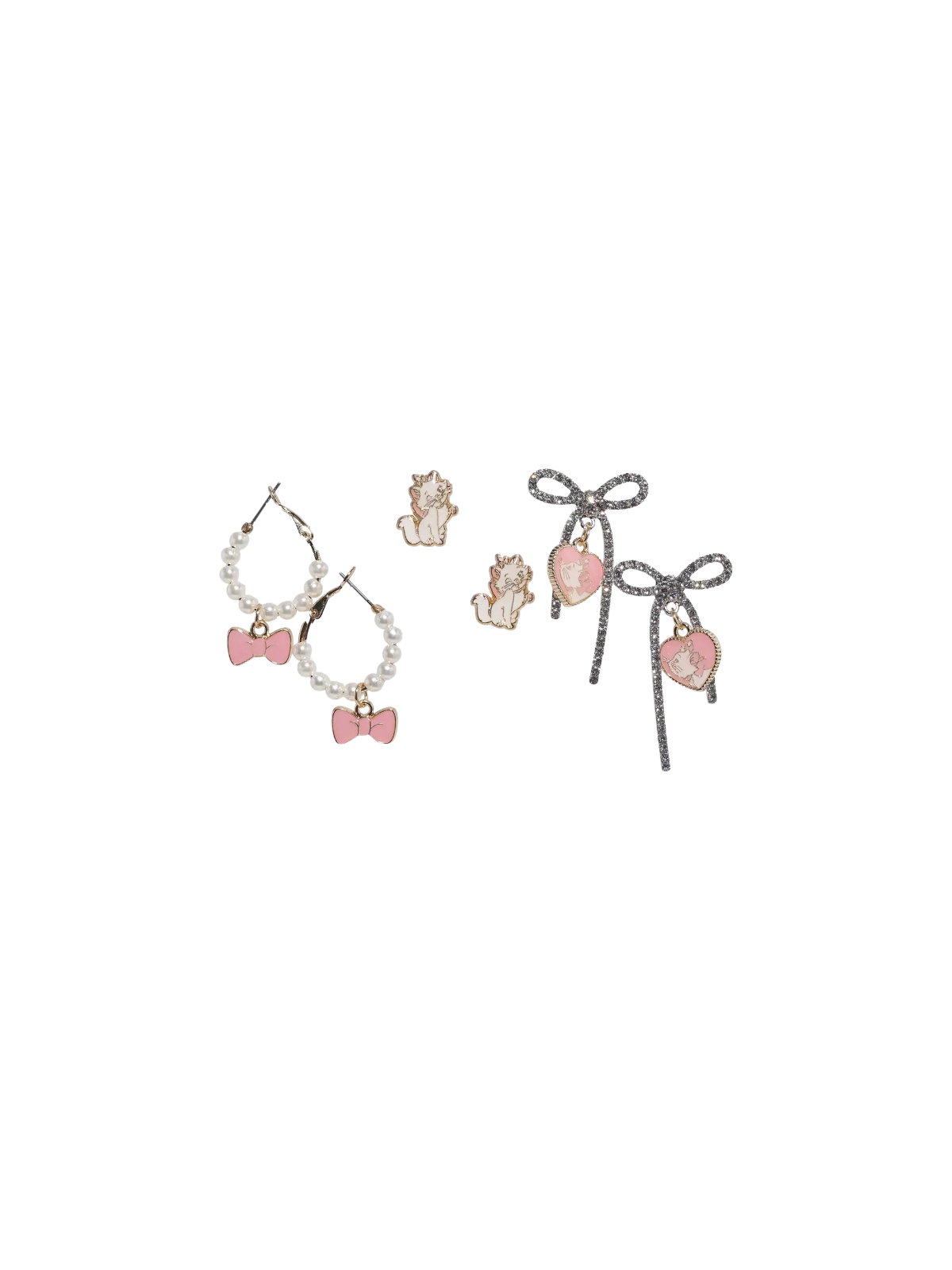Set de boucles d'oreilles Marie pearls and bows Les aristochas Disney Import