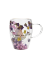 Verre avec fleurs séchées Raiponce Disney