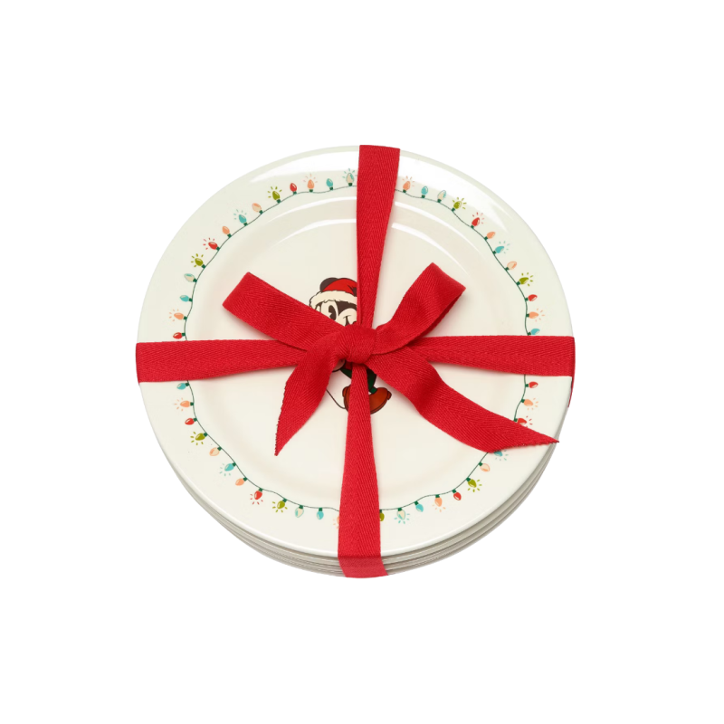 Lot de 4 assiettes de noël vintage Mickey et ses amis Disney