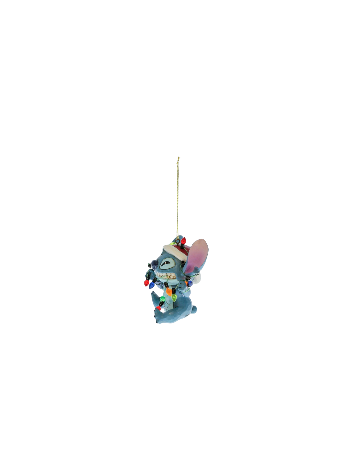 Figurine Ornement Stitch enveloppé de guirlandes lumineuses de noël Disney traditions 6017542