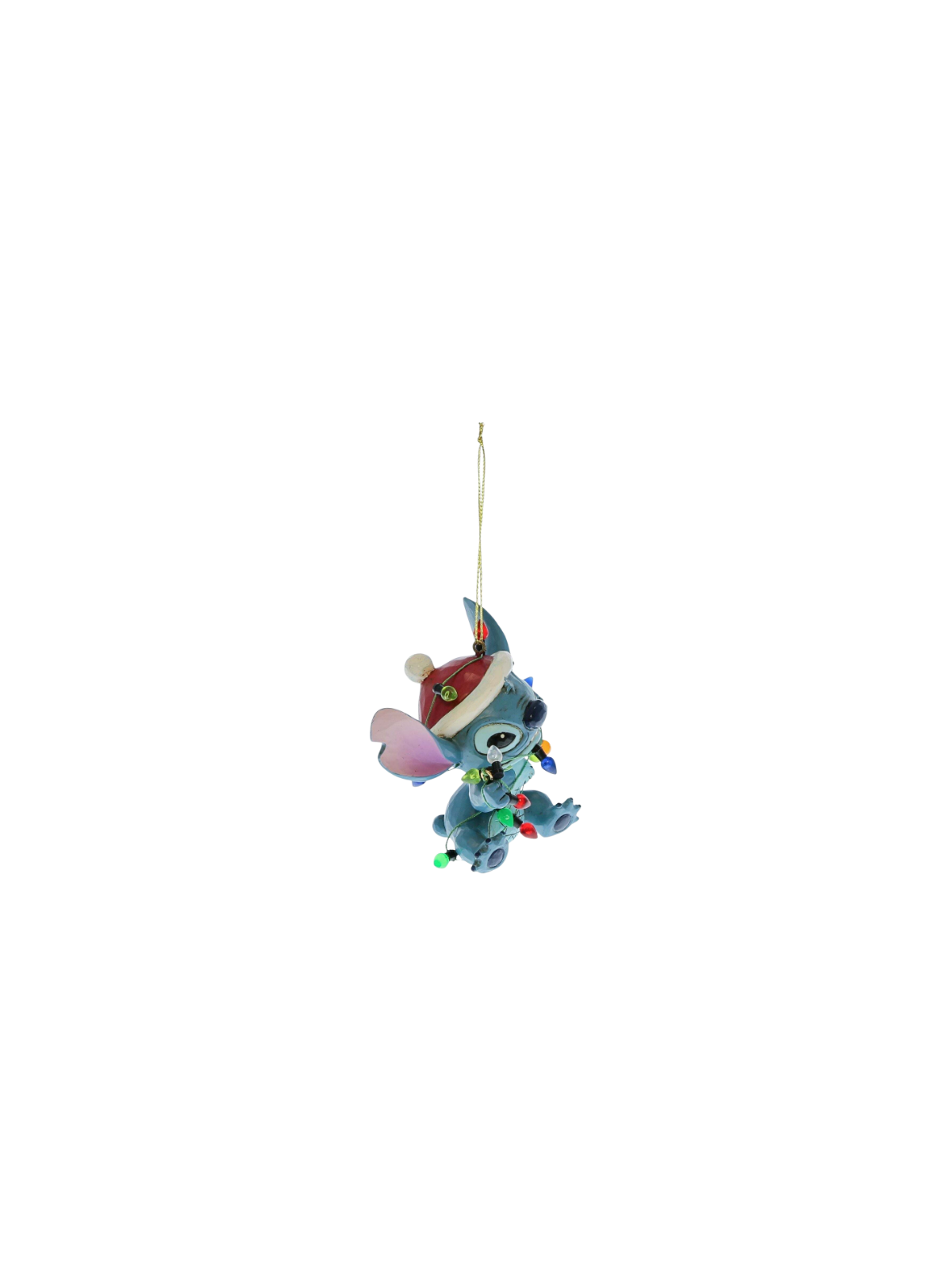 Figurine Ornement Stitch enveloppé de guirlandes lumineuses de noël Disney traditions 6017542