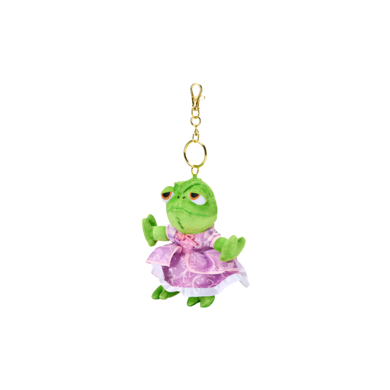 Porte-clés petite peluche Pascal en robe Raiponce Disney