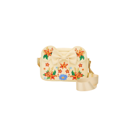 Sac à bandoulière Orange floral ears Minnie Mouse LOUNGEFLY Import