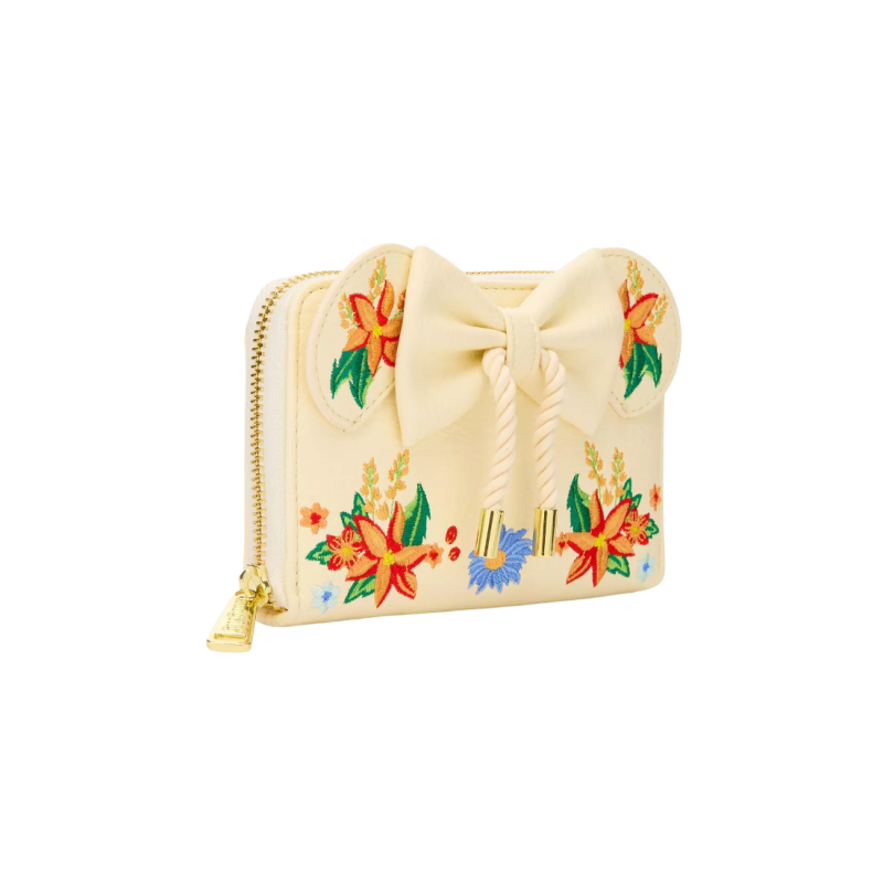 Portefeuille orange floral ears Minnie Mouse LOUNGEFLY Import