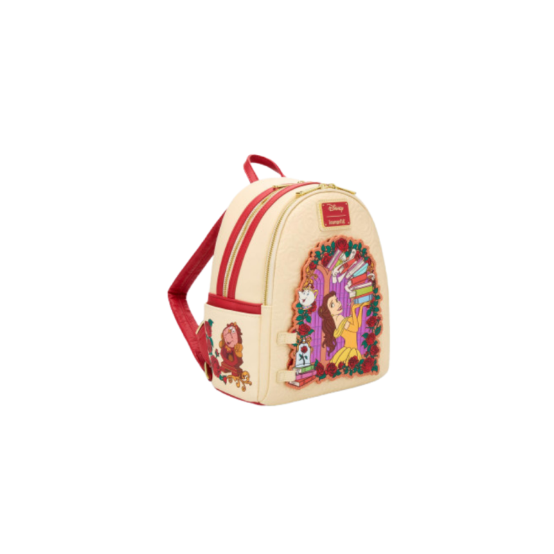 Sac à dos Belle roses magnetic door La belle & la bête LOUNGEFLY Import - Livraison 04/2026