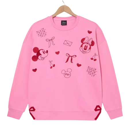 Sweat-shirt rose Saint-Valentin  Mickey et Minnie Disney