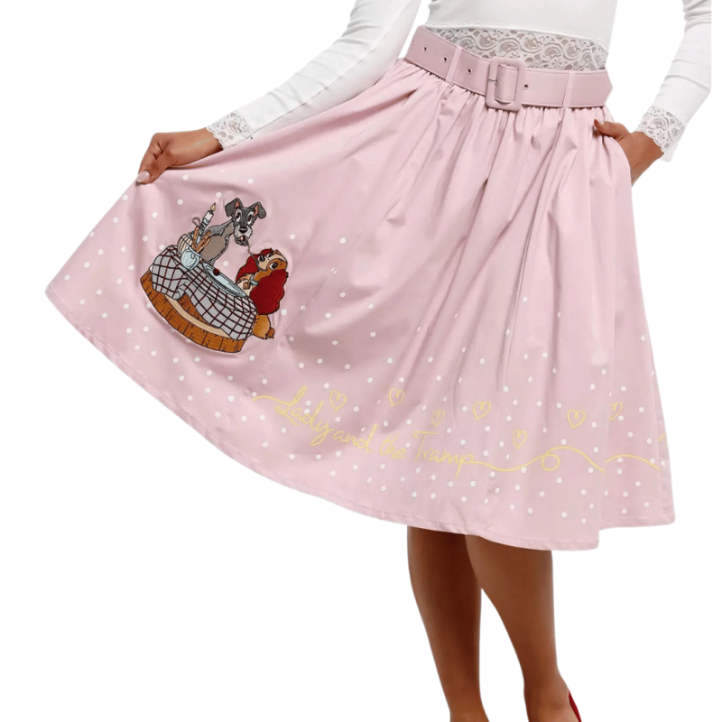 Jupe rétro ceinturée La Belle et le Clochard Disney