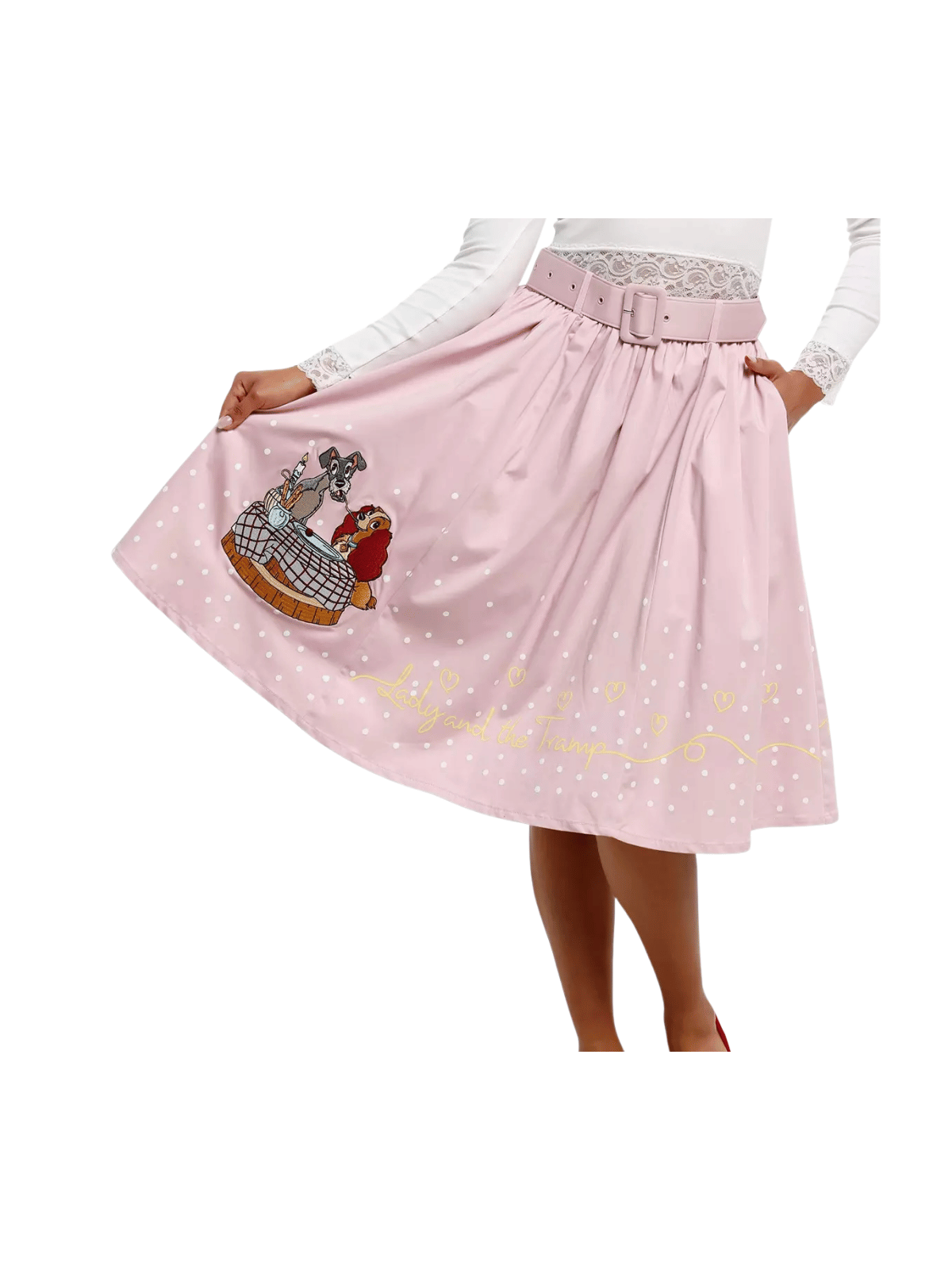 Jupe rétro ceinturée La Belle et le Clochard Disney