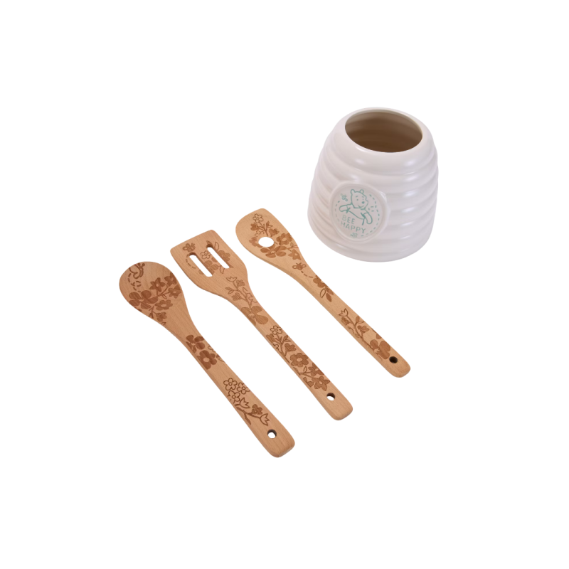 Ensemble d'ustensiles de cuisine avec pot Winnie l'ourson