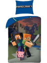 Parure de Lit Enfant Coton Minecraft Héros - Housse de Couette 140x200 cm Taie