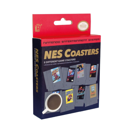 Sous Verres Nintendo NES Set de 8 Cartouches de Jeux Rétro