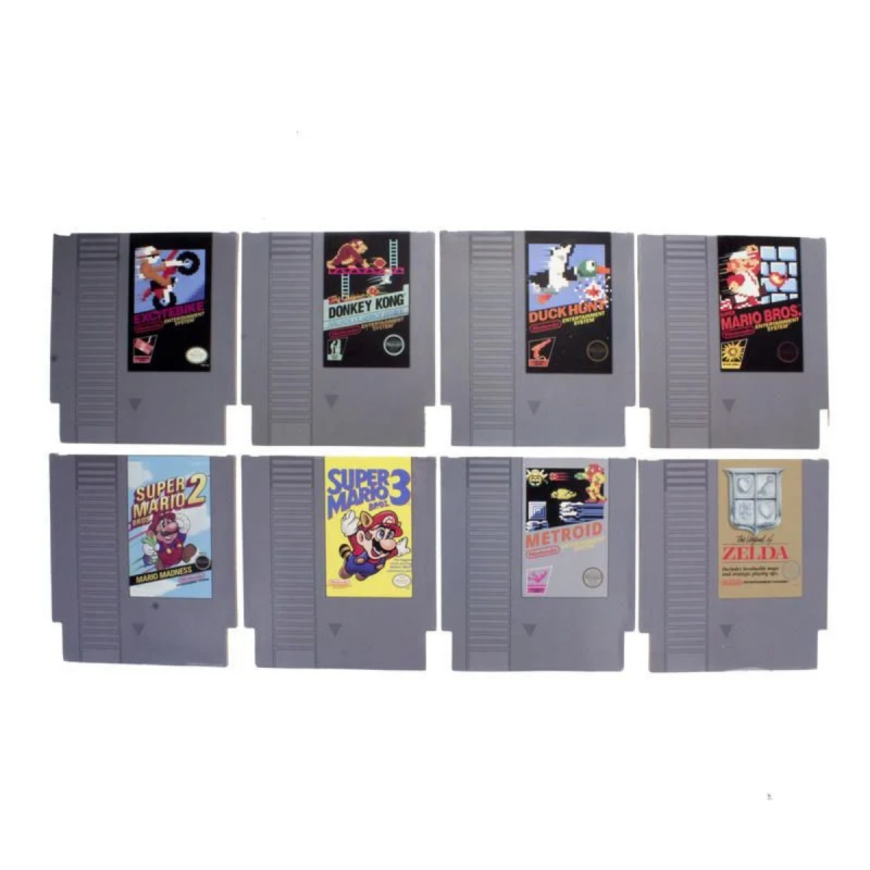 Sous Verres Nintendo NES Set de 8 Cartouches de Jeux Rétro