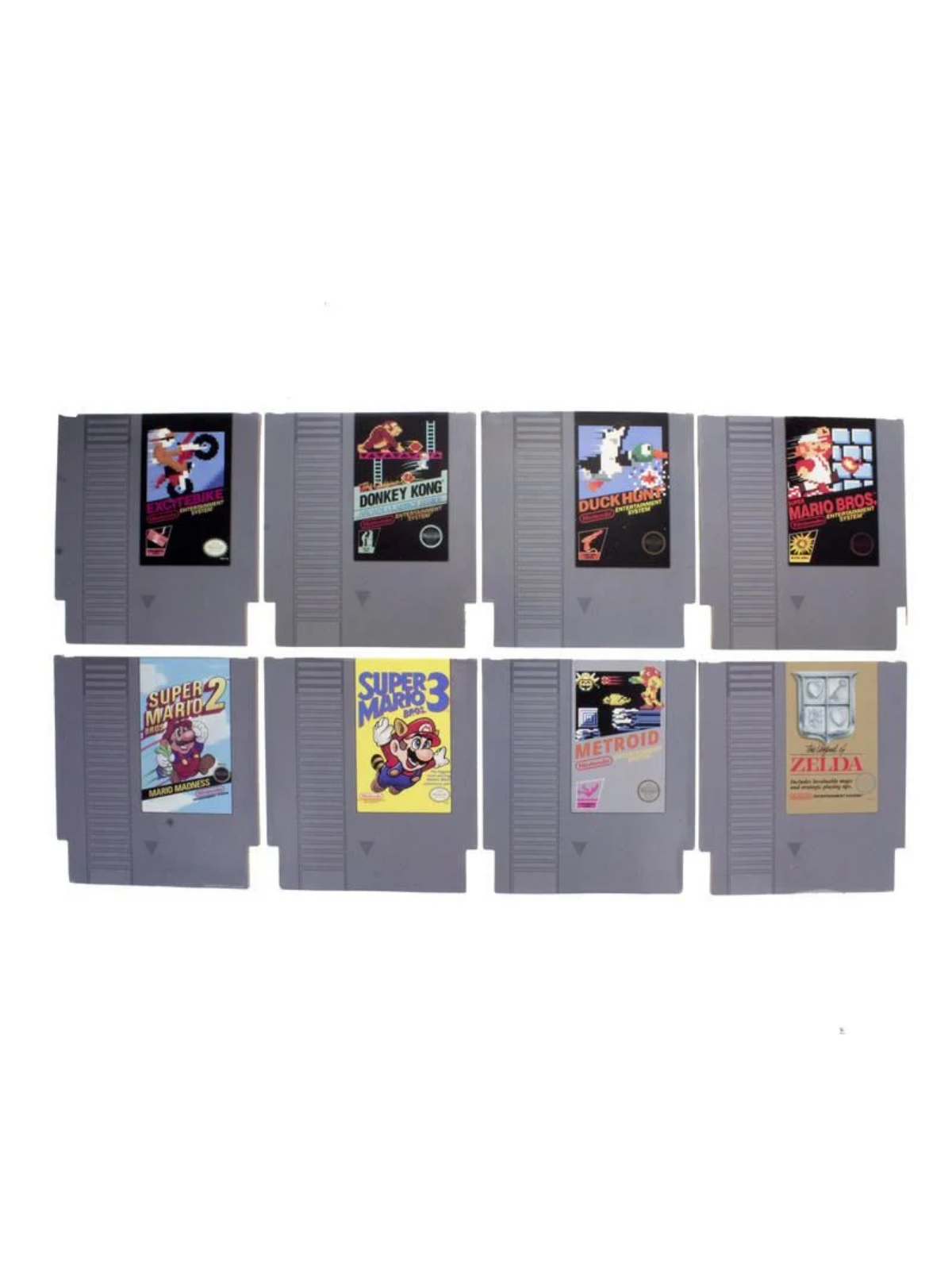 Sous Verres Nintendo NES Set de 8 Cartouches de Jeux Rétro