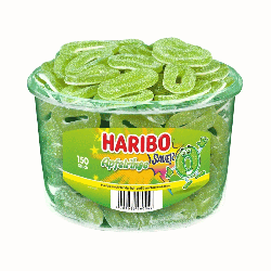 Bonbons Anneaux Pomme Acidulée Haribo Boîte de 150 Pièces