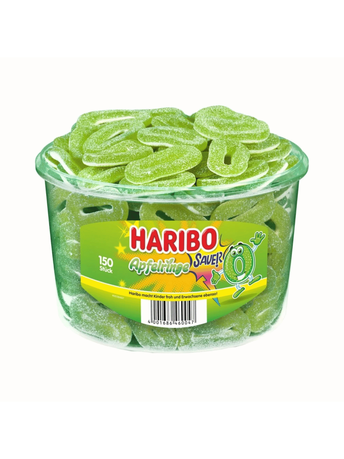 Bonbons Anneaux Pomme Acidulée Haribo Boîte de 150 Pièces