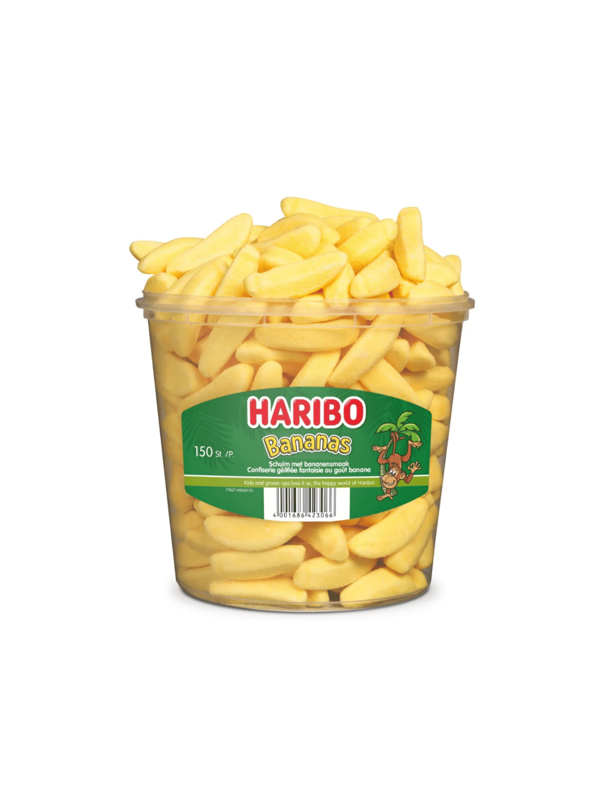 Bonbons Bananes Haribo Boîte de 150 Pièces Confiserie Jaune