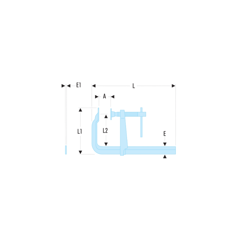 Serre-joint à vis Facom 275.500 – Puissance 12000N, ouverture 500 mm