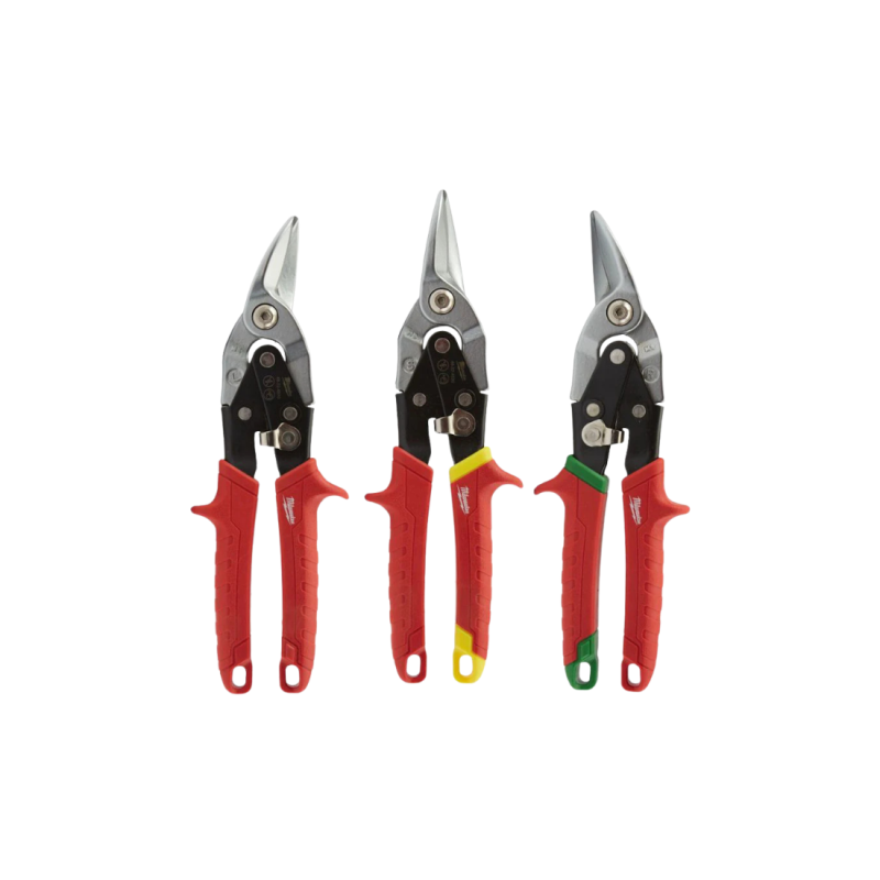 Set de 3 cisailles d’aviation Milwaukee – coupe droite, gauche et courbe