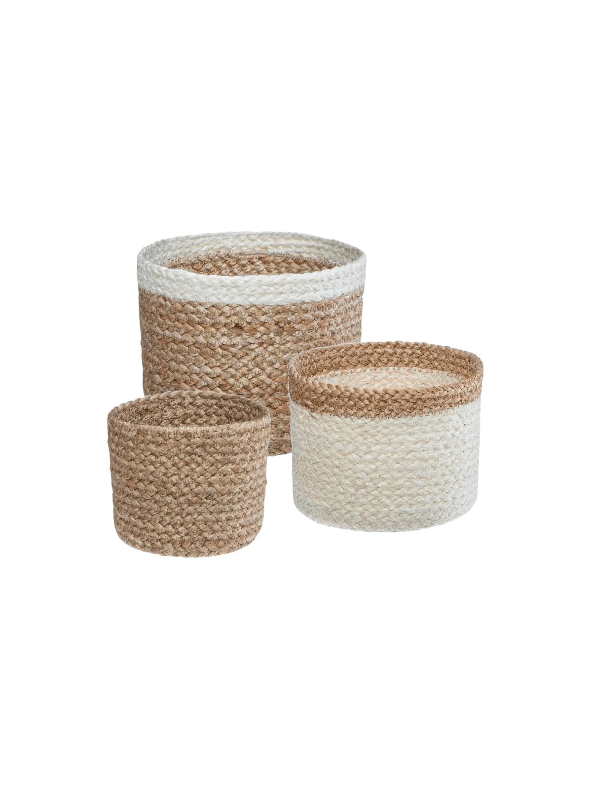 Set 3 Paniers Jute Blanc Atmosphera