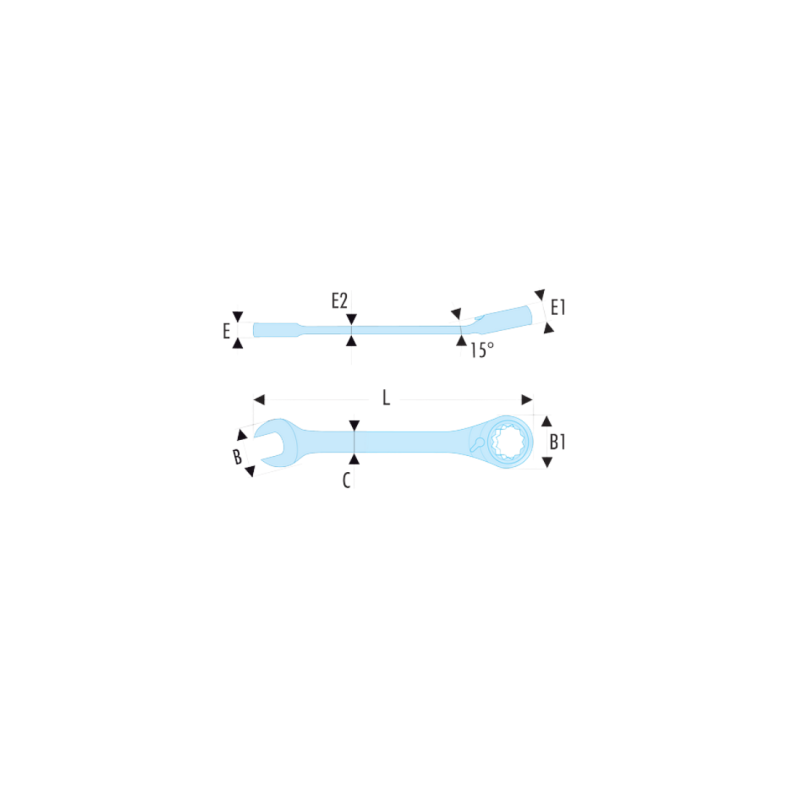 Clé mixte à cliquet Facom 24mm 467B.24 – Outil professionnel robuste et précis pour travaux mécaniques