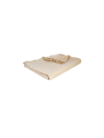 Jeté de lit coton beige effet lin 230x250 cm Atmosphera – Plaid élégant pour décoration chambre naturelle