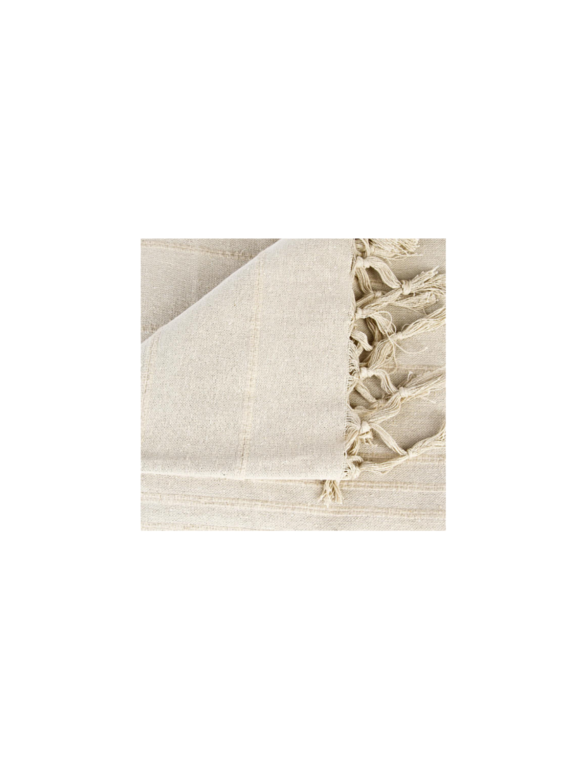 Jeté de lit coton beige effet lin 230x250 cm Atmosphera – Plaid élégant pour décoration chambre naturelle