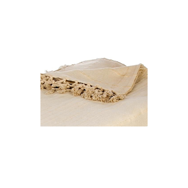 Jeté de lit coton beige effet lin 230x250 cm Atmosphera – Plaid élégant pour décoration chambre naturelle