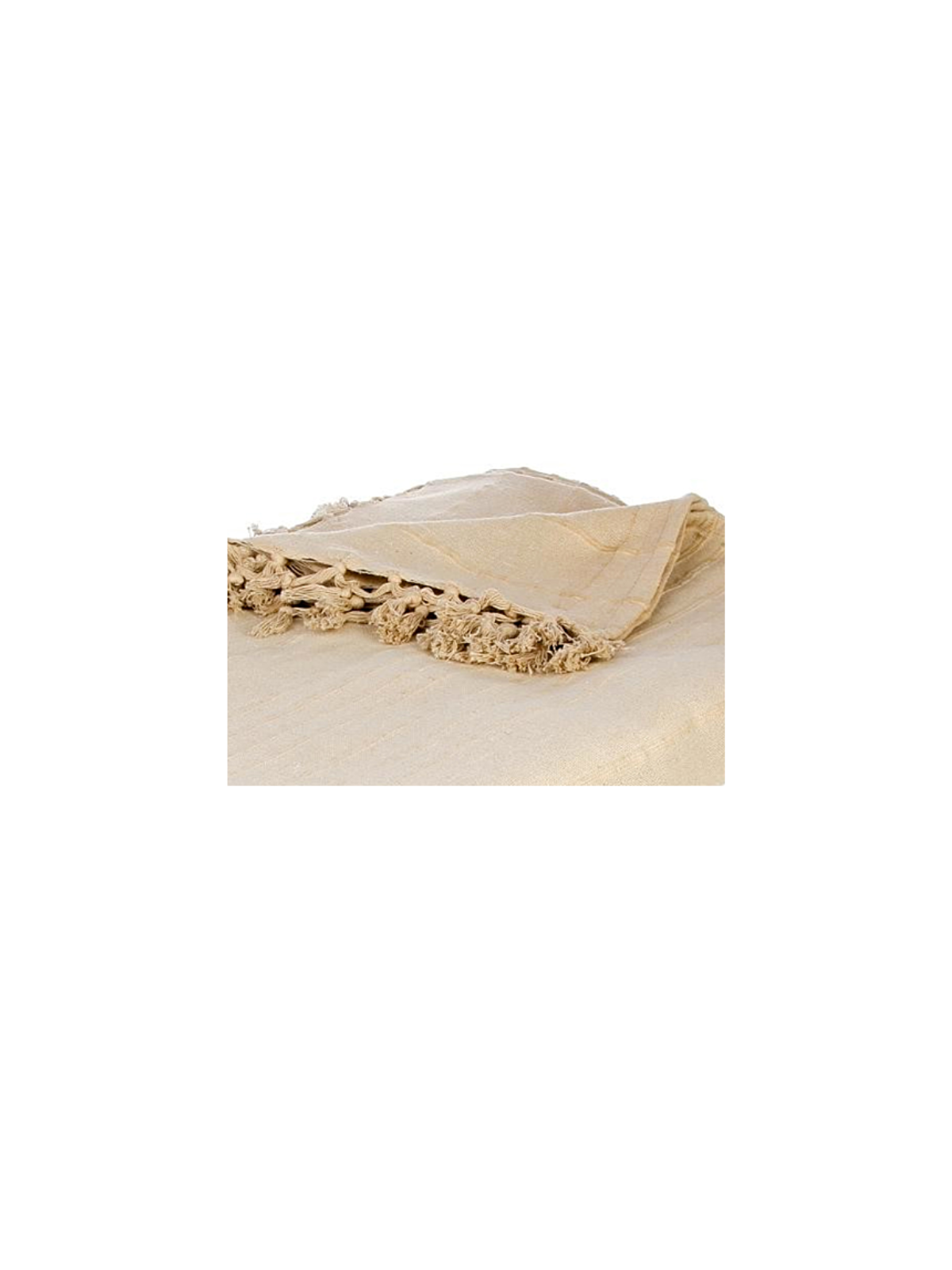 Jeté de lit coton beige effet lin 230x250 cm Atmosphera – Plaid élégant pour décoration chambre naturelle