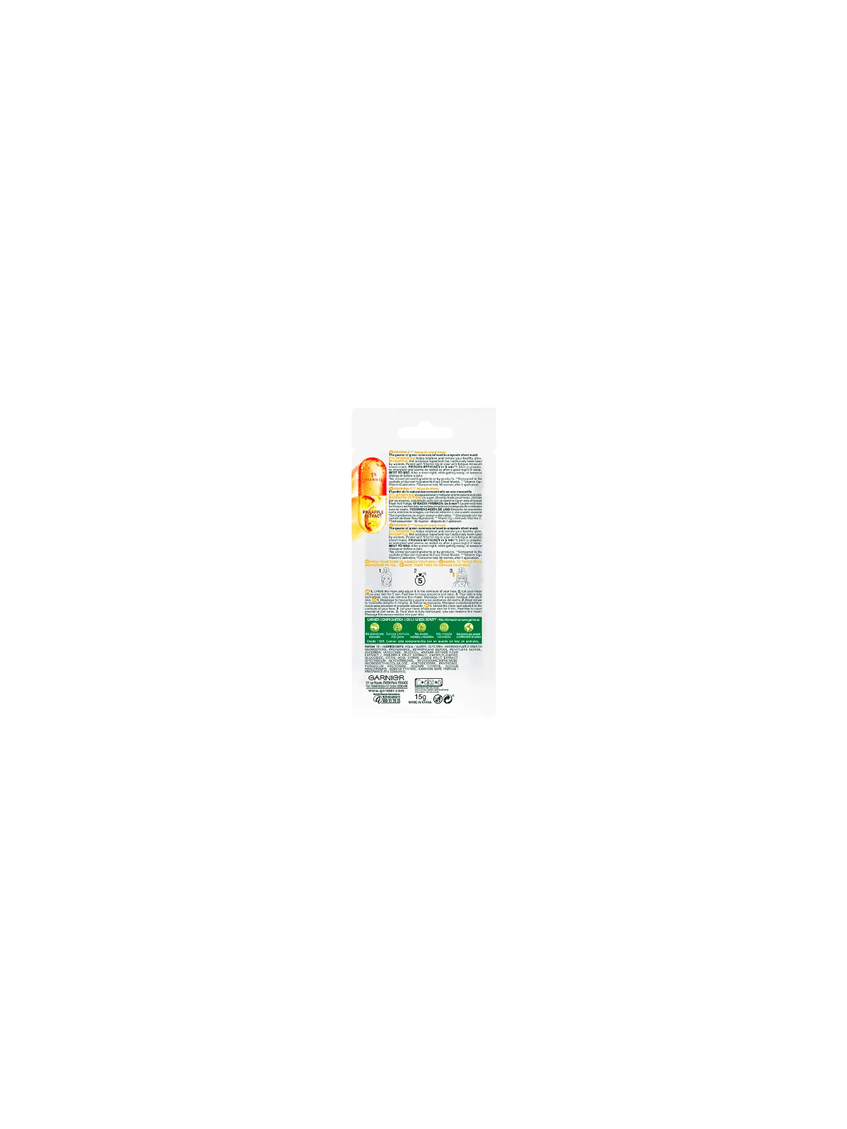 Masque anti-fatigue vitamine C Garnier SkinActive – Soin visage éclat pour peau terne et fatiguée