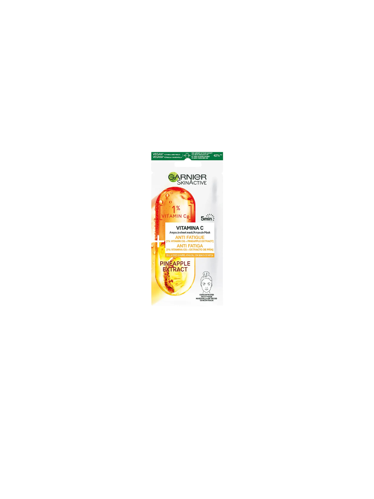 Masque anti-fatigue vitamine C Garnier SkinActive – Soin visage éclat pour peau terne et fatiguée