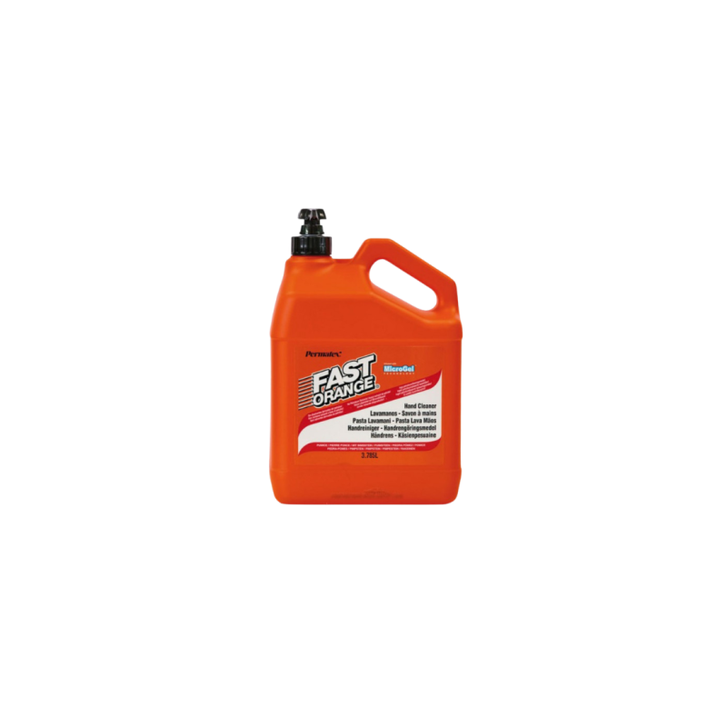 Permatex Fast Orange Savon microbilles 3,785 L – Nettoyant mains puissant pour graisse, huile et salissures