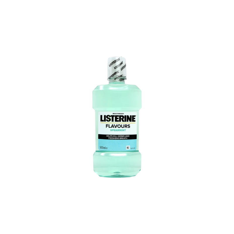 Listerine Spearmint 500ml – Bain de bouche fraîcheur intense pour hygiène buccale et haleine propre