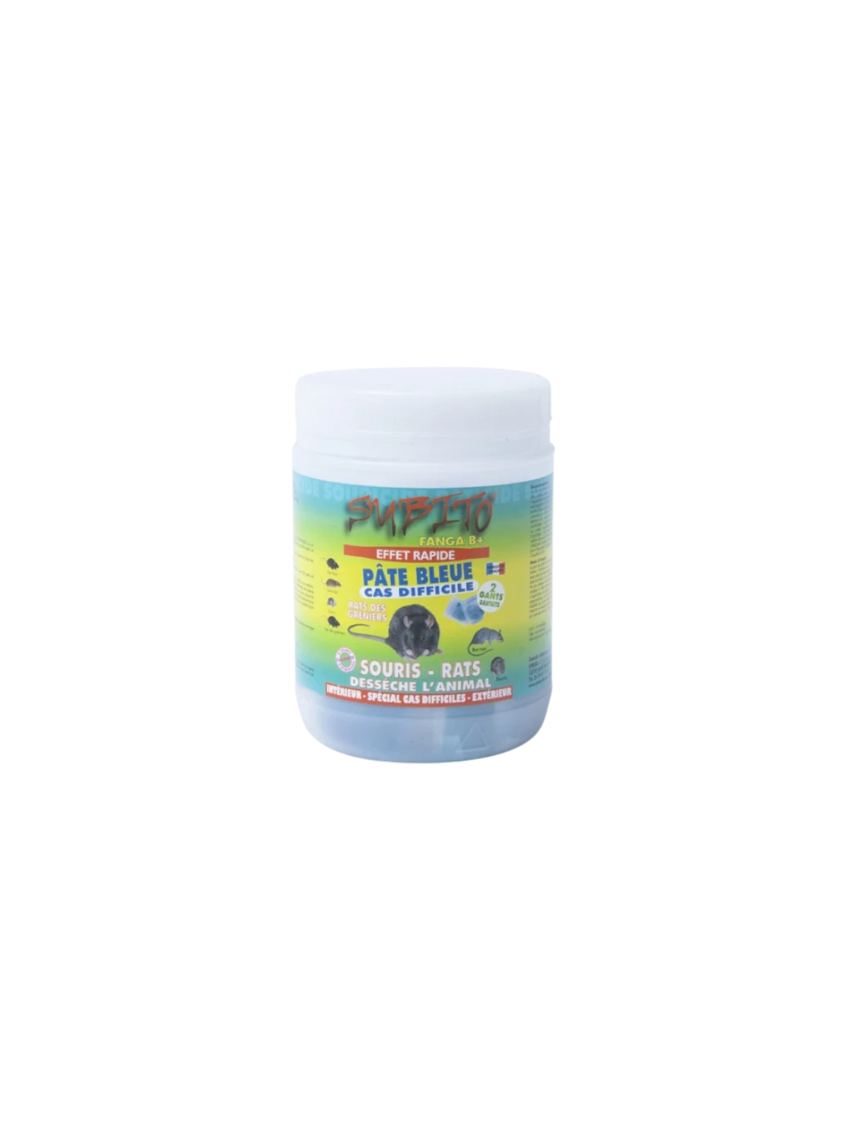 Appât pâte anti-rats et souris Subito 150g – Solution efficace de dératisation maison et locaux