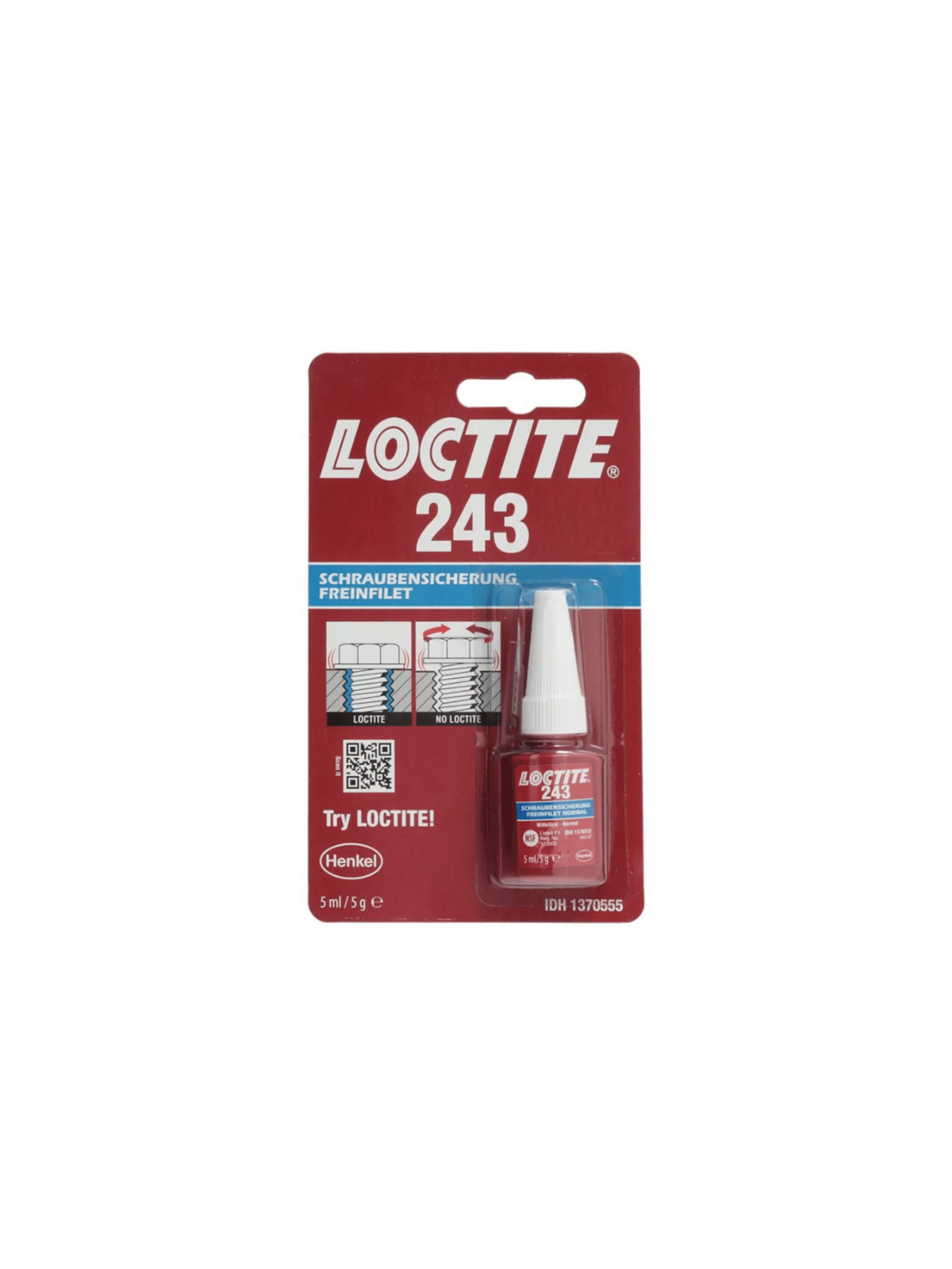 Frein Filet Moyen Loctite 243 Bleu - Blocage de Vis et Écrous - 5ml