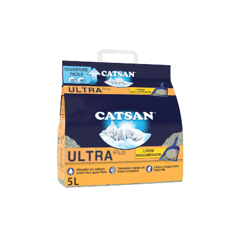 Litière Agglomérante Catsan Ultra Absorbante Plus - Hygiène & Contrôle Odeurs