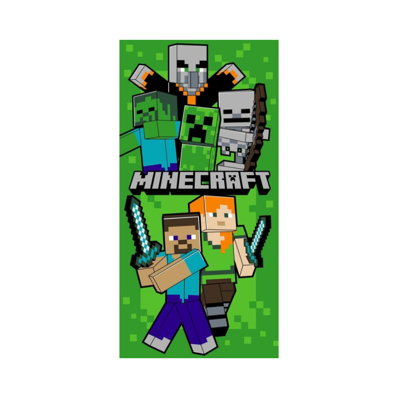 Serviette de Plage Minecraft 70x140cm - Drap de Bain Enfant & Gamer