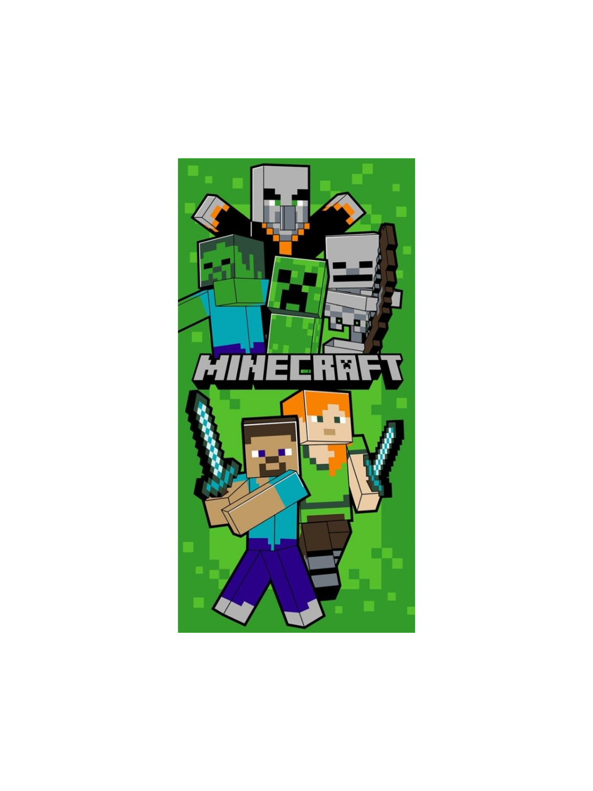 Serviette de Plage Minecraft 70x140cm - Drap de Bain Enfant & Gamer
