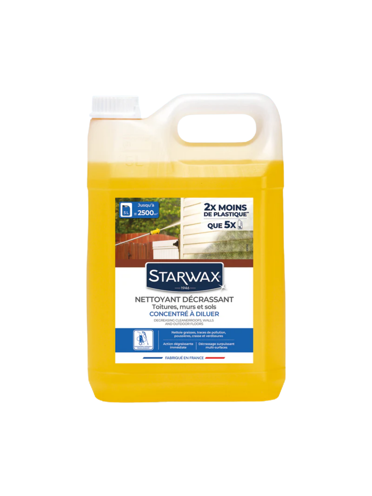 Nettoyant Décrassant Extérieur Starwax 5L - Sols, Murs et Toitures