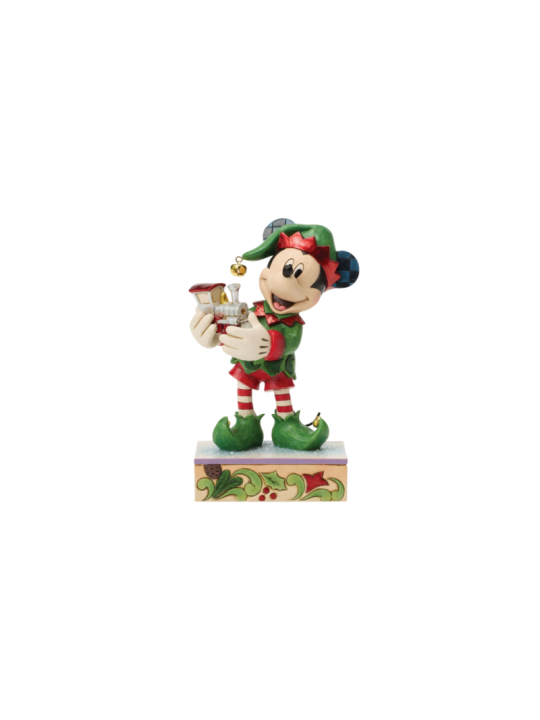 Figurine Mickey l'elfe avec le train édition spéciale Disney Traditions 6018712