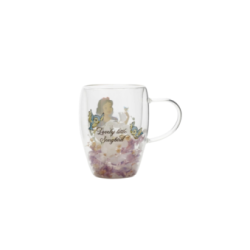 Verre avec fleurs sechées Blanche-neige Disney