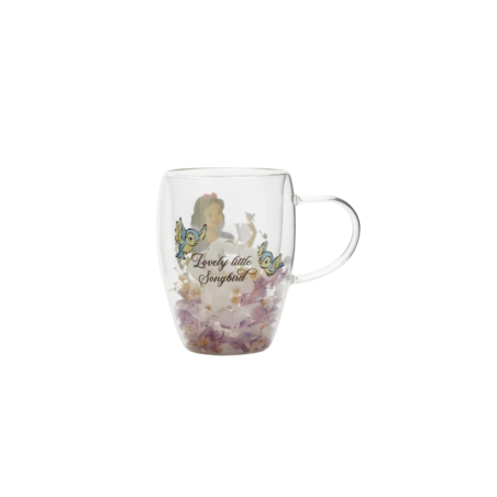 Verre avec fleurs sechées Blanche-neige Disney